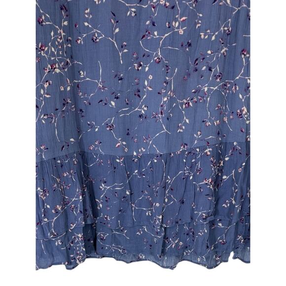 J. Jill Blue Floral Dainty Sleeveless Lightweight Tiered Hem Lagenlook Dress XL - Picture 8 of 12
